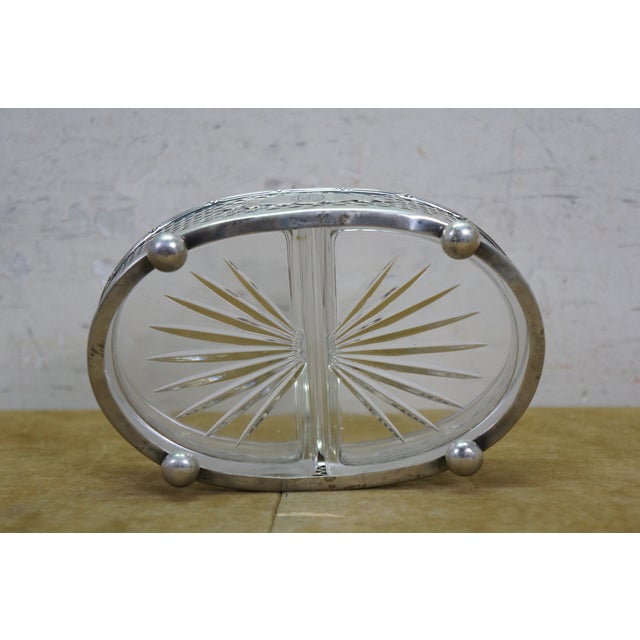 Antique Victorian Meriden Britannia Sterling Silver Divided Basket Dish Compote For Sale - Image 14 of 17