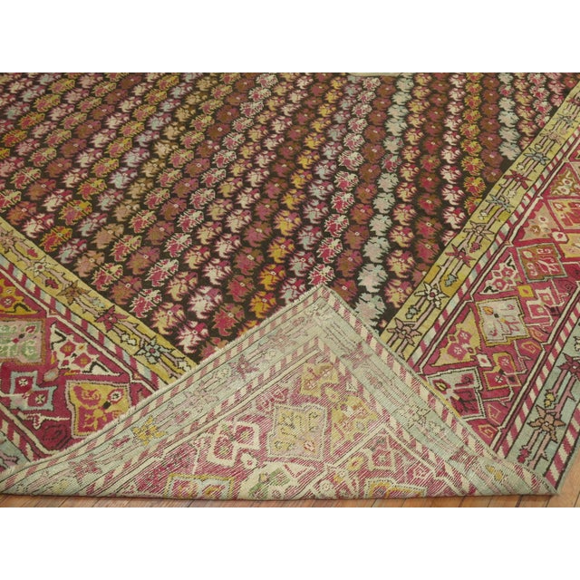 Textile Zabihi Collection Colorful Antique Turkish Ghiordes 19th Century Rug For Sale - Image 7 of 12