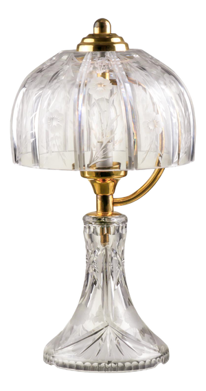 Mid-Century Irish Table Lamp in Cut Crystal Glass & Brass, 1960s