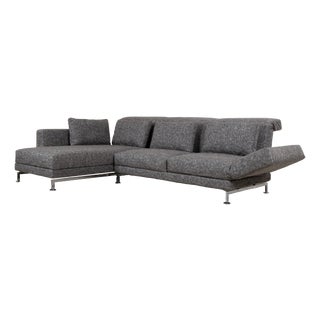 Moule Fabric Corner Sofa in Grey with Manual Function and Left Chaise Lounge from Brühl For Sale