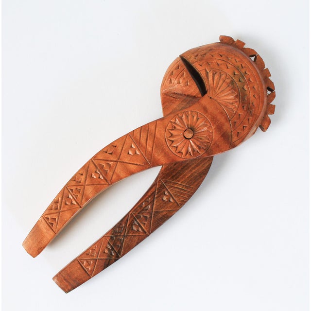 Mid 20th Century Vintage Folk Art Hand-Carved Wooden Nutcracker For Sale - Image 5 of 8