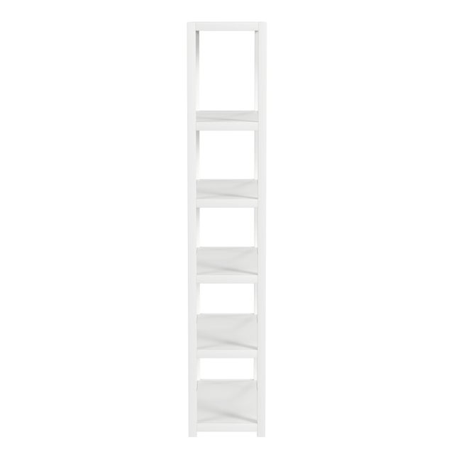 2020s Lark 30 in. W x 75 in. H Wood 5 Tier Etagere Bookcase with Open Back, White For Sale - Image 5 of 7