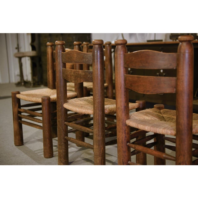 Chairs in Beech and Cane attributed to Charles Dudouyt, 1950s, Set of 6 For Sale - Image 14 of 16