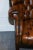 Animal Skin Hand-Dyed Leather Chesterfield Porter's Wingback Armchair For Sale - Image 7 of 18