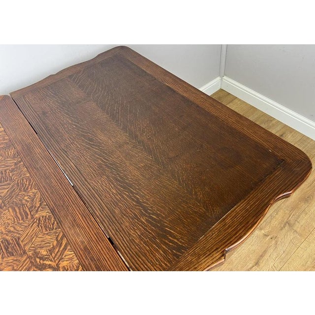 Vintage French Louis XVI Carved Oak Extendable Dining Table For Sale - Image 12 of 17