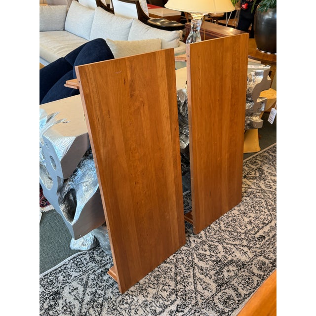 Wood Ethan Allen Arts & Crafts Style Cherry Dining Table With Eight Slat-Back Chairs For Sale - Image 7 of 17