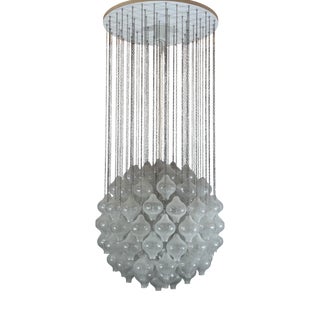 Tulipan Chandelier in Glass and Metal by J.T. Kalmar for Kalmar, Austria, 1970s For Sale