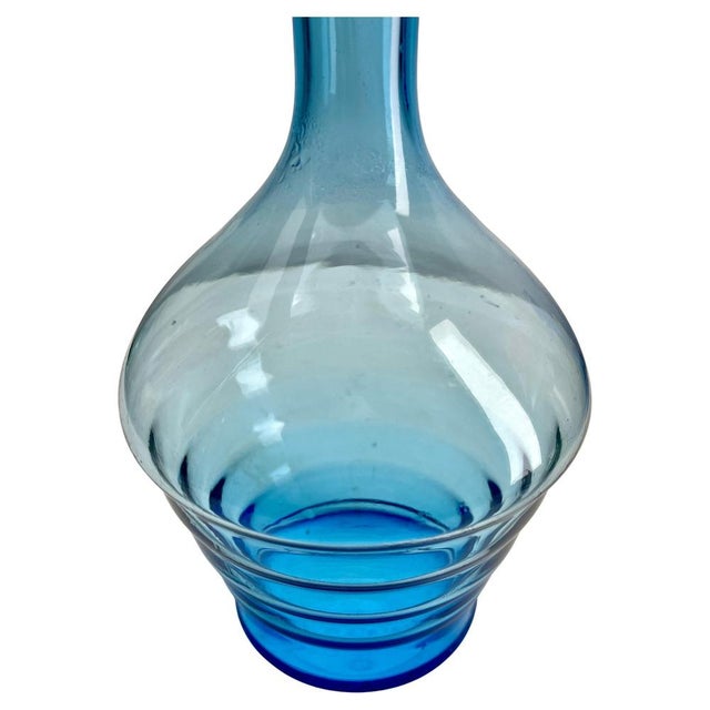 Glass Large Cobalt Blue Decanter from Boom, Belgium, 1930s For Sale - Image 7 of 9