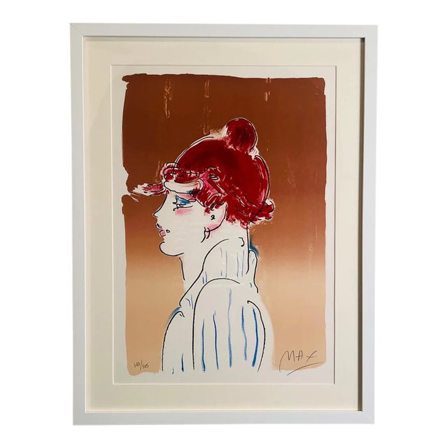 Peter Max Color Silkscreen Girl From Ibiza Hand Signed , Numbered & Framed 1981 For Sale