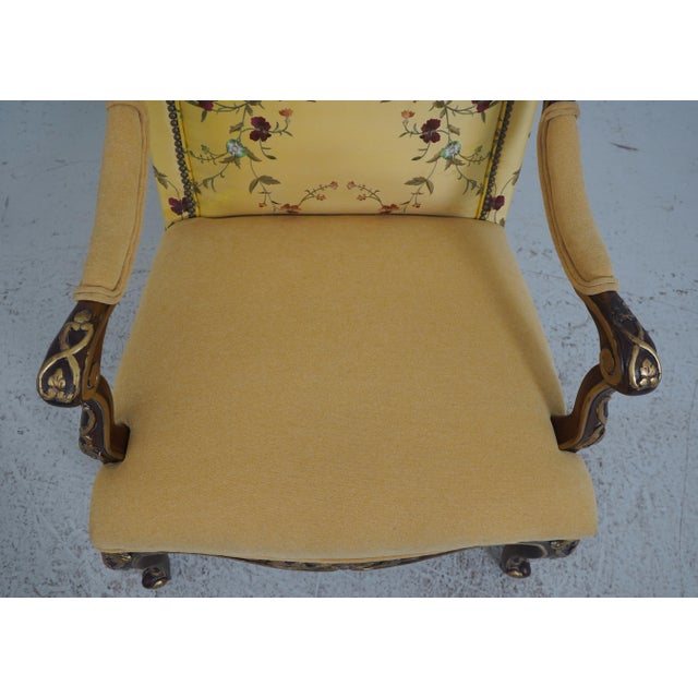 Wood Pair of Century Louis XV Style Giltwood Armchairs For Sale - Image 7 of 18