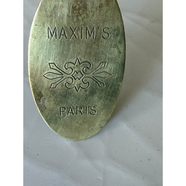 Art Nouveau Maxim's Paris Brass Key Chain Fob by Lowell Sigmund For Sale - Image 3 of 6
