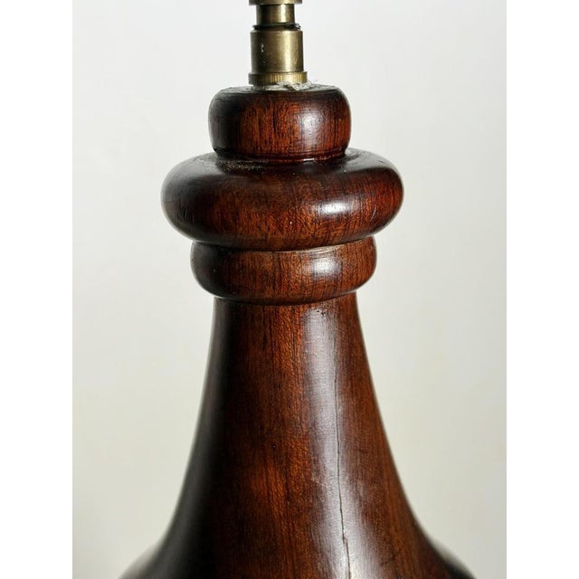 Wood Minimalist Brown Wooden Lamp, 1960s For Sale - Image 7 of 11