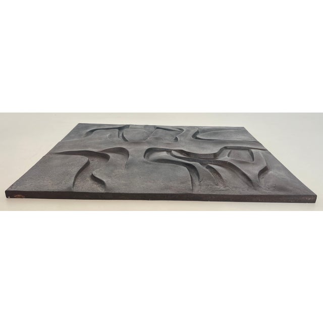 Modernist cast iron fireback. French work. Circa 1970 For Sale - Image 11 of 12