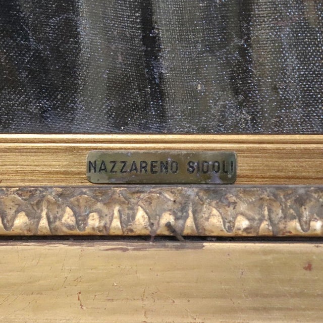 Nazzareno Sidoli, Female Portrait, Oil Painting on Canvas, Early 20th Century, Framed For Sale - Image 3 of 16