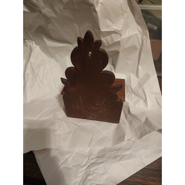 Vintage Carved Wood Primitive Salt Box For Sale - Image 11 of 14