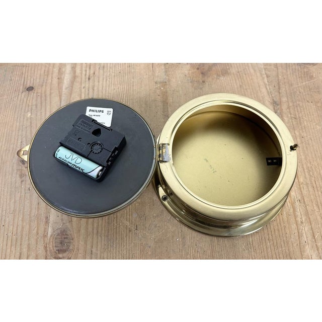 Vintage German Brass Ships Clock from Philips, 1970s For Sale - Image 14 of 15