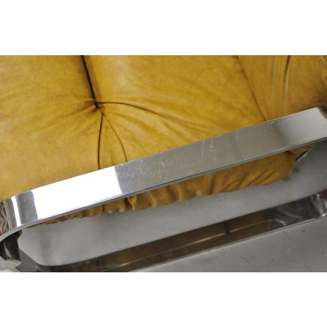 Mid Century Modern Chrome Milo Baughman Style Club Lounge Chair by Agi Ind. For Sale - Image 12 of 18