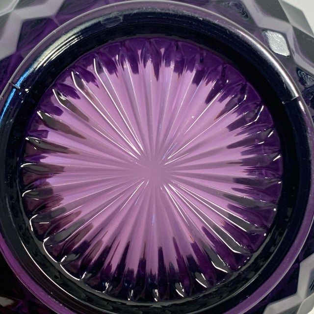 Glass Mid Century American Fostoria Amethyst Glass Rose Bowl For Sale - Image 7 of 12