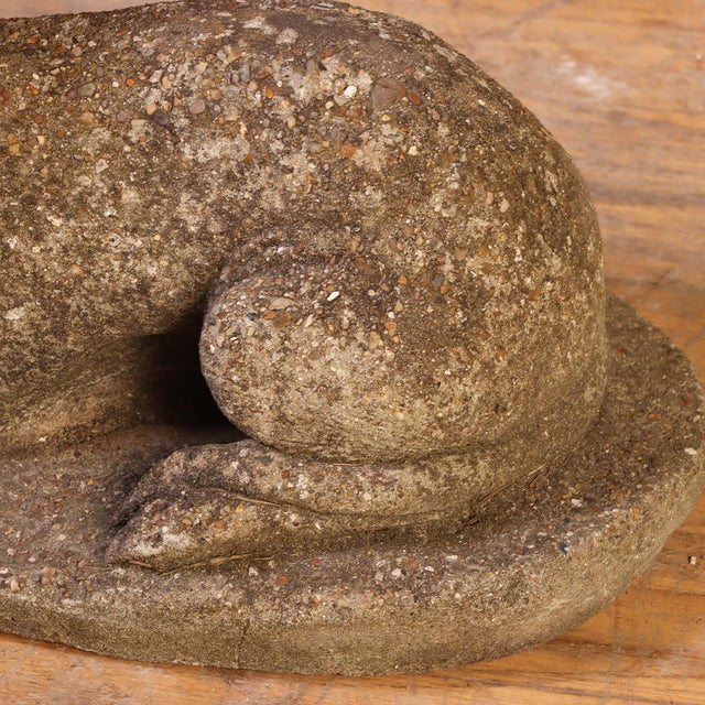 Stone French Cast Stone Dog Statue, C. 1950 For Sale - Image 7 of 7