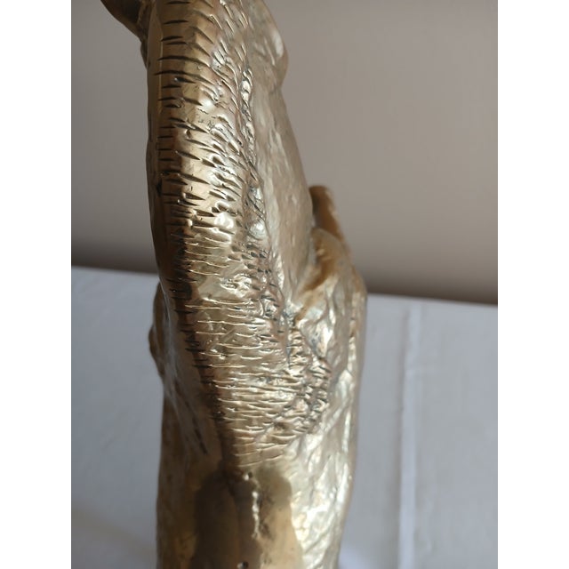 Vintage Rearing Brass Horse Statue For Sale - Image 11 of 11