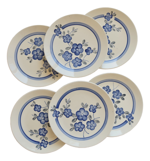 Vintage Earthenware Dessert Plates with Nancay Pattern from Gien, 1960s, Set of 6