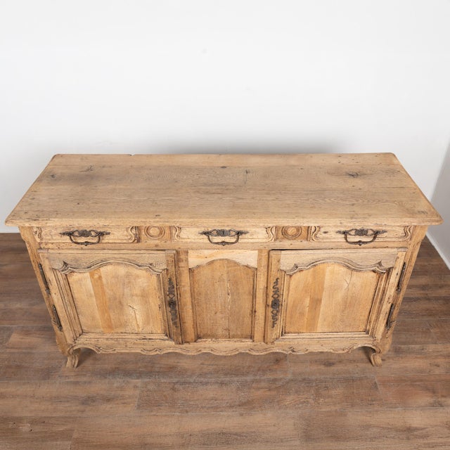 Mid-19th Century French Bleached Oak Sideboard Buffet For Sale - Image 4 of 12