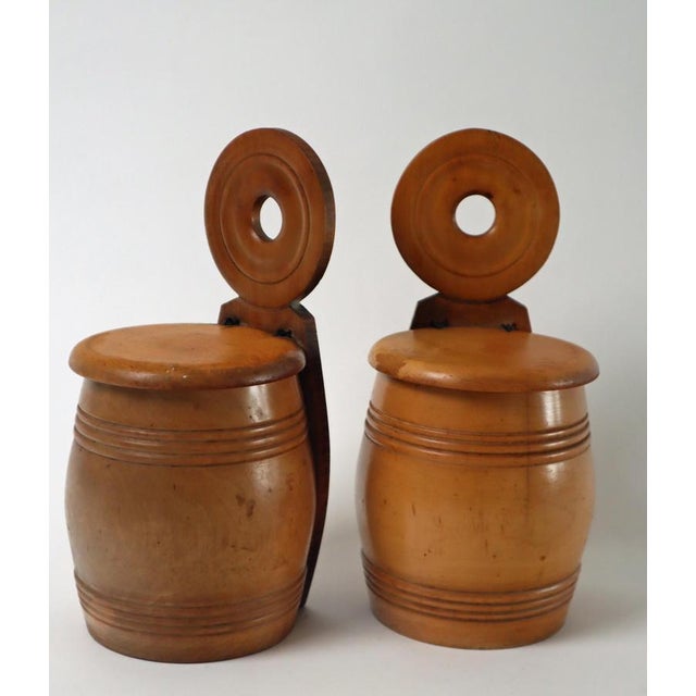 Victorian Treenware Hanging Salt Boxes, 19th Century, Set of 2 For Sale - Image 11 of 13