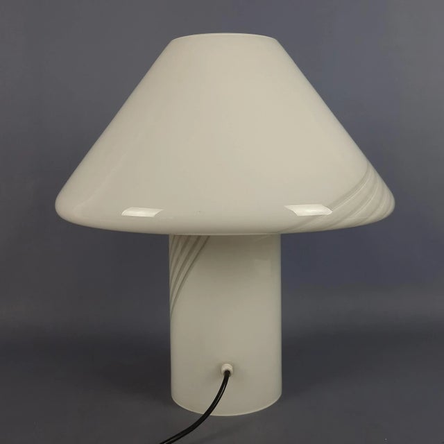 Modern Modern Striped Opal Murano Glass Mushroom Lamp, 1970s For Sale - Image 3 of 16