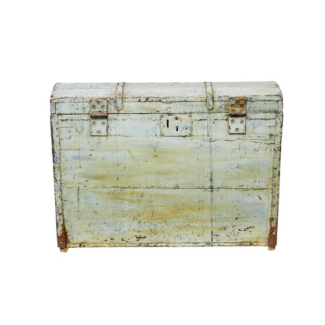 Wood Small Antique Scandinavian Dome Top Trunk, 1870 For Sale - Image 7 of 10