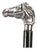 Antique Silver Novelty Horse Head Walking Cane Stick, 1800s For Sale