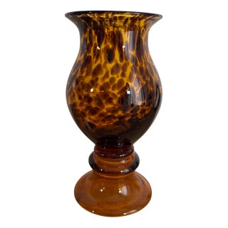 Large Speckled Amber Vase For Sale