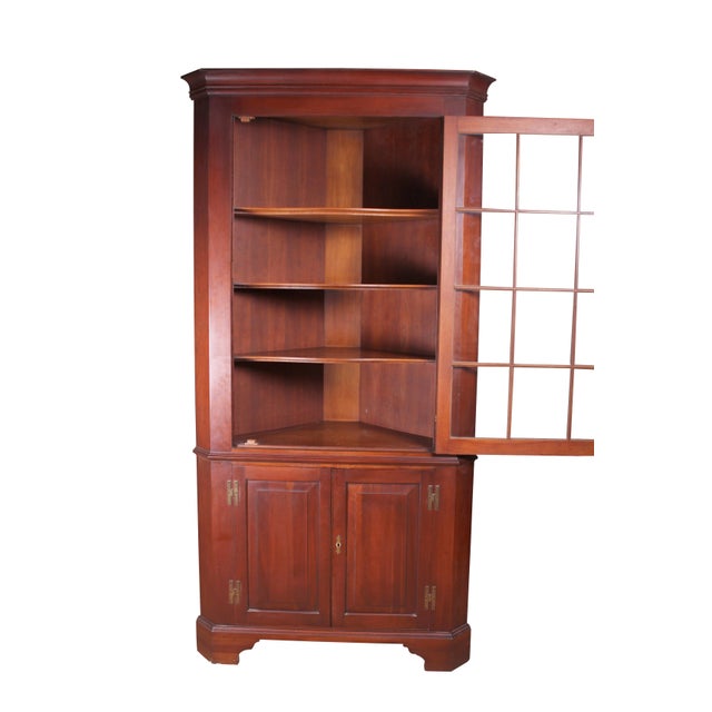 Henkel Harris Solid Cherry 12 Pane Chippendale Style Corner