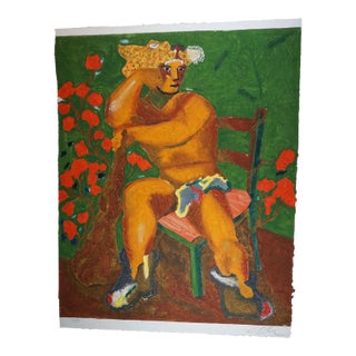 1990s Sandro Chia Untitled #8 Carborundum Etching Handmade Paper Hand Signed and Numbered Art For Sale
