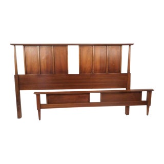 Midcentury Headboard and Footboard For Sale