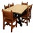 Antique Spanish Colonial Hacienda Walnut Talavera Tile Top Table Six Chairs 1890 For Sale In Portland, OR - Image 6 of 17