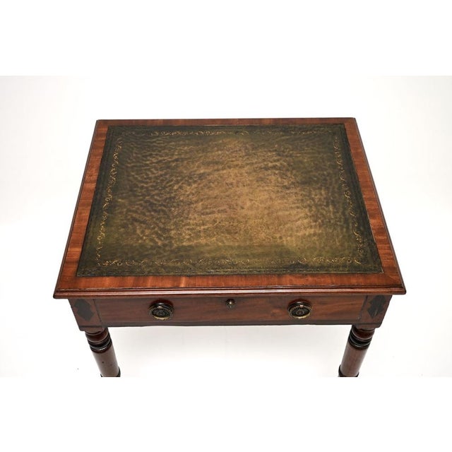 Wood Antique Georgian Leather Top Writing Table, 1800 For Sale - Image 7 of 11
