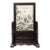 Large Vintage Hardwood Table Screen, Painted Porcelain Jiangnan Scene For Sale