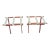 Vintage Scheibe Wooden Folding Luggage Racks With Floral Tapestry Straps - Pair For Sale