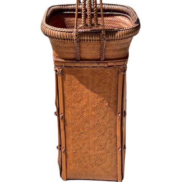 Vintage Japanese Ikebana Basket With Arch Handle For Sale In Los Angeles - Image 6 of 8
