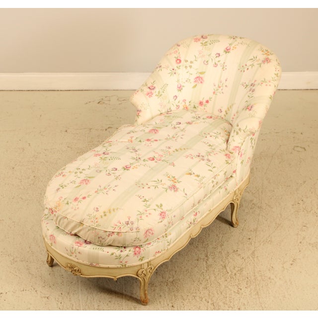 Age: C.1960’s Details: Nice Carved Details Quality Construction French Style Nice Painted Finish Stunning Decorator Chaise...
