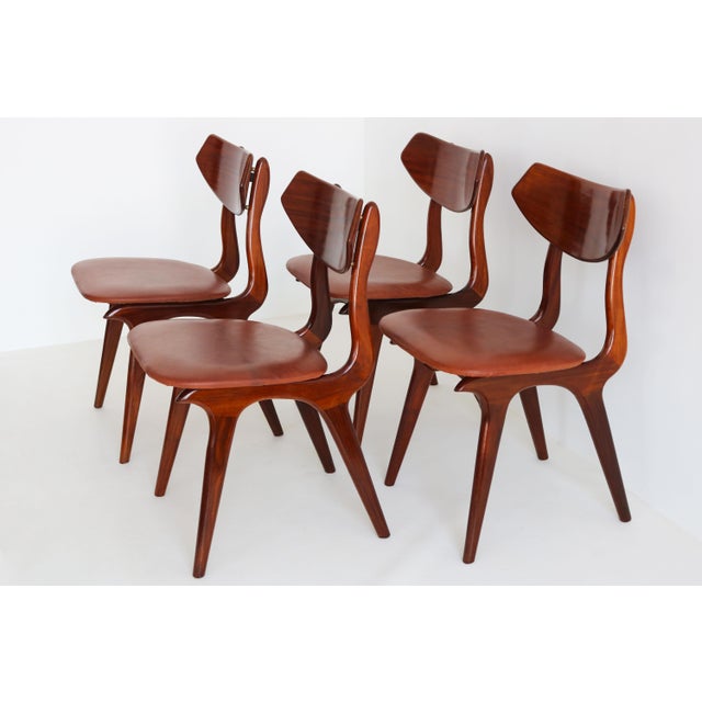 Metal Vintage Dutch Teak Dining Chairs by Louis Van Teeffelen for Awa, 1960, Set of 4 For Sale - Image 7 of 14