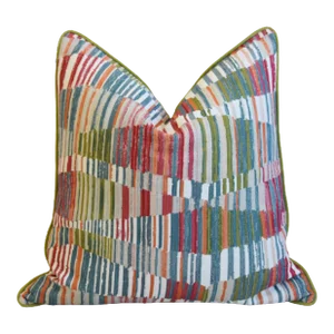 Contemporary Modern Woven Wave Geometric Feather/Down Pillows 22" Square