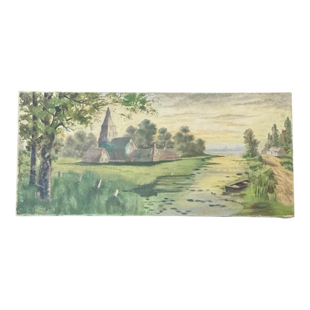 Antique 19th Century Oil on Canvas Landscape Painting For Sale