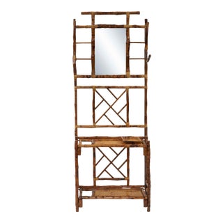 Hall Tree, Brown, Rattan For Sale