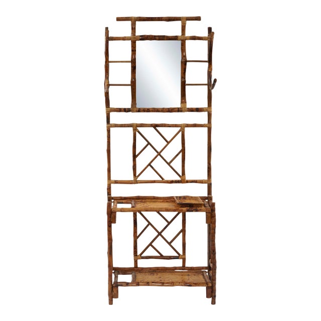 Hall Tree, Brown, Rattan For Sale