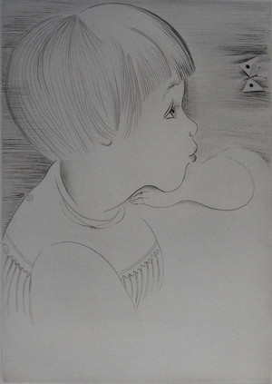 Mily Possoz, L'Enfant et le papillon, Etching