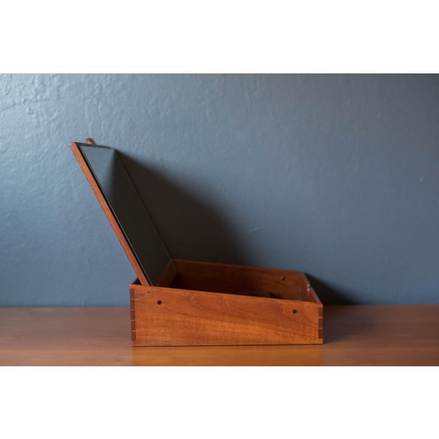 Brown Danish Aksel Bender Madsen & Ejner Larsen Solid Teak Jewelry Box for Willy Beck For Sale - Image 8 of 16