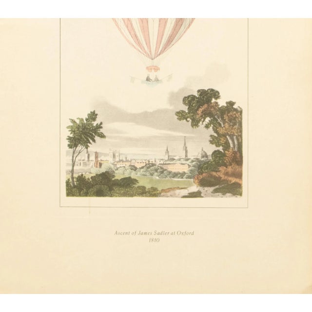 1956 "Ascent of James Sadler at Oxford, 1810" Large Vintage Offset Lithograph For Sale - Image 4 of 8