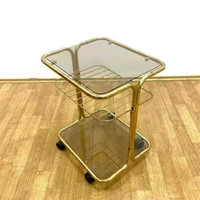 1970s Vintage Chromed Serving Table on Wheels, 1970s For Sale - Image 5 of 10