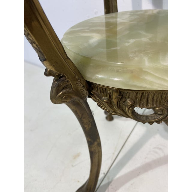 Brown Brass and Italian Onyx Plant Stand, 1959 For Sale - Image 8 of 11